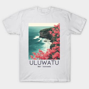 A Vintage Travel Illustration of Uluwatu - Bali - Indonesia T-Shirt